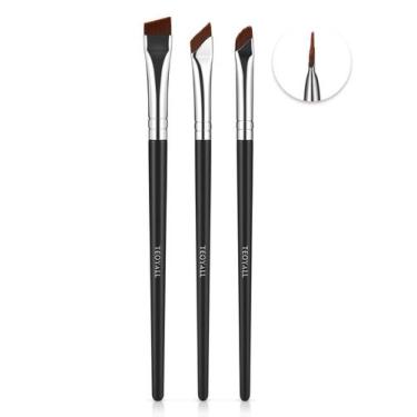 Imagem de Conjunto de pincéis de maquiagem TEOYALL, delineador angular, 3 peças 