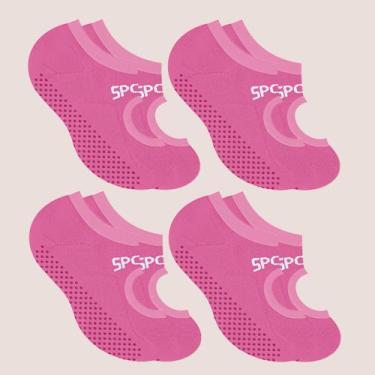 Imagem de Kit 4 Meias Sapatilha Antiderrapante Yoga Pilates Selene, Rosa,  34 a 