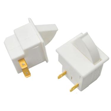 Imagem de GEARLINTON Interruptor de luz para porta de geladeira 2 pinos NC serve para GE Whirlpool, Maytag, Admiral, Amana, Kenmore, KitchenAid, Magic Chef Freezer Momentary Fridge Switch AC 250V 2A-2.5A