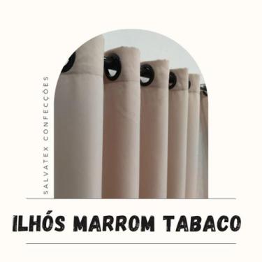 Imagem de Cortina Para Bastão Voil Bordada Com Forro Microfibra Sala 5,00x2,60 -