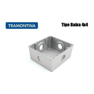 Imagem de Caixa De Piso Embutir Alumínio 4x4 Baixa - Para Tomada Piso - TRAMONTI