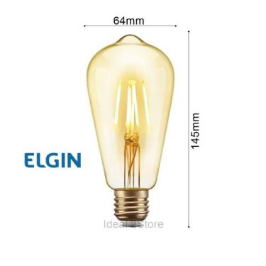 Imagem de Lâmpada ST64 Filamento LED 4W Bivolt 2200K Âmbar Elgin