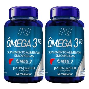 Imagem de 2x Ômega 3 1000mg Óleo de Peixe 60 Capsulas Nutrends, Sem Sabor