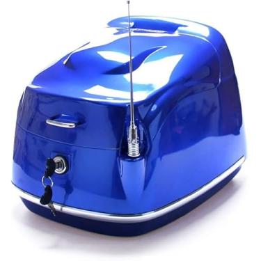 Imagem de Motocicleta Truk Storage Set-top Caixa Abs Plástico Cinto Impermeável True Atea Ad Grosso Encosto Trava De Segurança, Blue