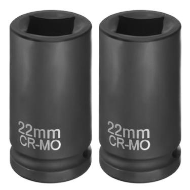 Imagem de HARFINGTON 2 peças, soquete quadrado de 4 pontos, acionamento de 3/10.2 cm, soquete de impacto quadrado métrico CR-MO, luva de roda padrão, ferramenta pneumática para reparo de automóveis, manutenção