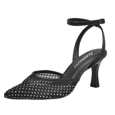 Imagem de Sapato Scarpin Telinha Salto Fino Cravejado Via Marte