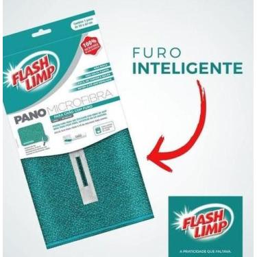Imagem de Pano Microfibra Para Chão Com Furo Para Rodo Flash Limp 50 X 60cm 6735