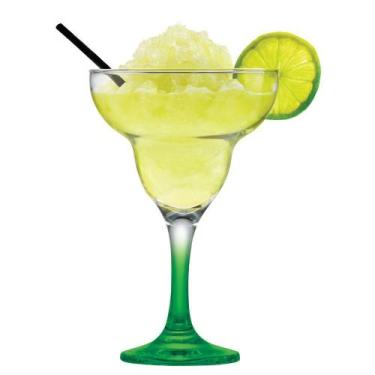 Imagem de Taça de Vidro com Haste Verde, Taça Margarita e Drink 300ml Ruvolo