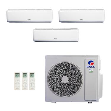 Imagem de Ar-Condicionado Multi Split Inverter Gree 42.000 (2x Evap HW 9.000 + 1x Evap HW 24.000) Quente/Frio 220V