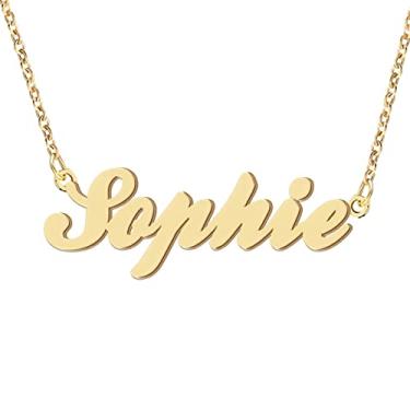 Imagem de Colar com nome gravado personalizado para mulheres e amigas, Metal, aço inoxidável