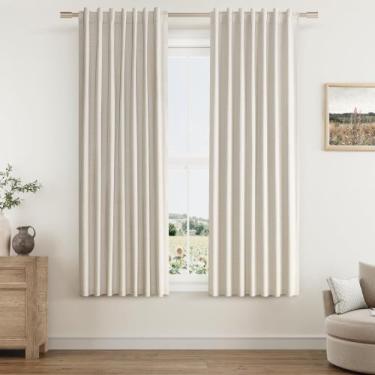 Imagem de Cortinas Guken Greyish Beige Linen Blackout 160x160cm 2 painéis