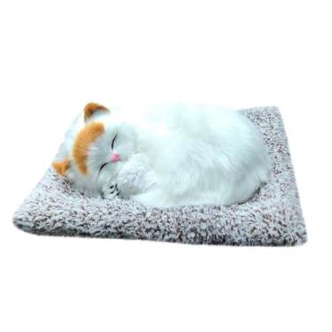 Imagem de Simulação gato pelúcia animais brinquedo vai chamar com tapete de pano