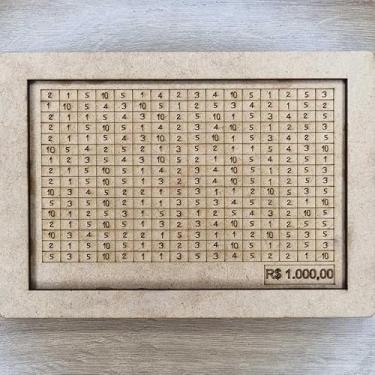 Imagem de Cofre Desafio 10mil 5mil 1mil, Caixa Dinheiro De Madeira Escolha seu Objetivo(1.000 (1K))