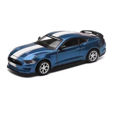 Imagem de Miniatura Metal Diecast Carro Ford Mustang GT 2018 Com Acessorio Body Kit e Rodas - Escala 1/42 (Azul)