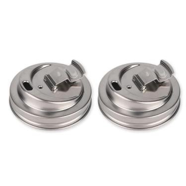 Imagem de 2un. Tampa para Pote de Vidro, Aço Inoxidável Boca Larga Tampa Pote de Vidro Material Resistente ao Frio para Bebidas Saladas Alimentos