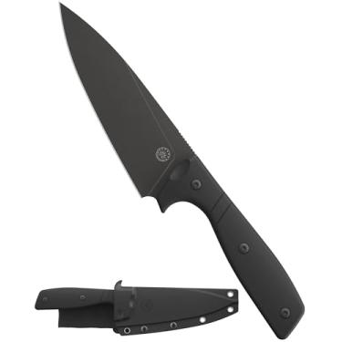 Imagem de Off-Grid Knives - Faca Sierra Chef com aço inoxidável Sandvik 14C28N, bainha Kydex e clipe de cinto, balanças G10, acampamento, churrasco e uso doméstico (blackout)