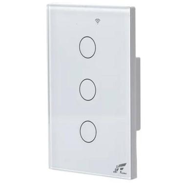 Imagem de Interruptor Inteligente Wifi 3 Botão-Touch Smartonoff Parede