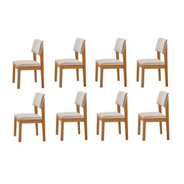 Imagem de Kit 8 Cadeiras para Mesa de Jantar Estofada Turim LJ Móveis
