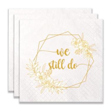 Imagem de Pacote com 100 guardanapos de papel We Still Do para decoração de festa de aniversário de casamento
