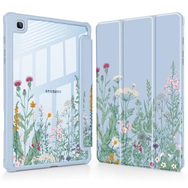 Imagem de May Chen Capa para Samsung Galaxy Tab S6 Lite de 10,4 polegadas 2024/2022/2020 - Suporte de lápis embutido com capa à prova de choque, capa traseira transparente transparente, despertar/hibernar