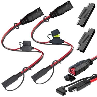 Imagem de Pacote com 2 adaptadores SAE X-Connect adequado para acessórios de carregador de bateria GC009 NOCO, com adaptador reverso de polaridade SAE e fusível de 20A, 14AWG, para conexões rápidas já em