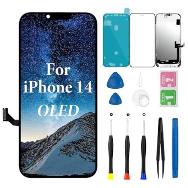 Imagem de Tela OLED para iPhone 14 de substituição de tela de 6,1 polegadas 3D Touch LCD digitalizador conjunto completo com ferramentas de reparo A2882 A2649 A2881 A2884 A2883