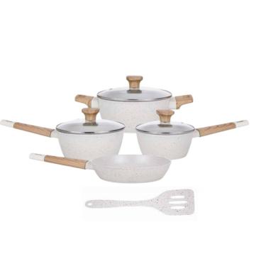 Imagem de Jogo De Panelas 5 Pçs Indução Rev Cerâmico Mármol Mimo Style