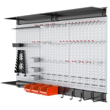 Imagem de Kit organizador de ferramentas de parede Pegboard WALMANN 113PCS com g