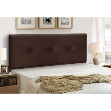 Imagem de Cabeceira Estofados Casal Queen Quarto 1,64cm Mariana Suede Marrom Madelina Decor