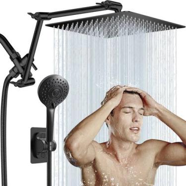 Imagem de Cabeça de chuveiro Beekim 30cm Rain com spray portátil preto