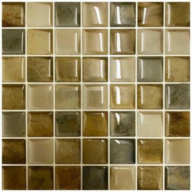 Imagem de Pastilha Adesiva Granito Vidro Resinada - Kit com 4 Placas 3M - Cromo 