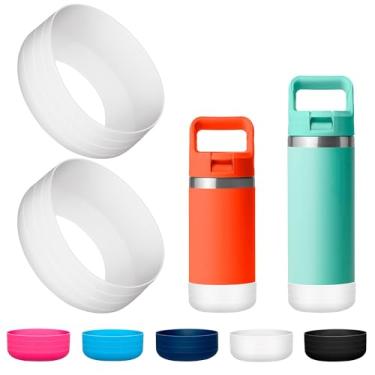 Imagem de Bluwing 2 peças de bota de silicone para garrafa YETI Rambler Jr 340.2 g e 18oz, capa protetora de silicone para copo Owala 340.2 g e garrafa Yeti Rambler (branco, 2 peças)