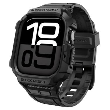 Imagem de Spigen Rugged Armor Pro 2 para Apple Watch Series 11/10 46mm Capa com Pulseira Proteção TPU com Pulseira - Preto Fosco
