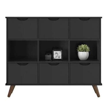 Imagem de Nicho Organizador Retro Preto com 6 Gavetas Pretas - Qmovi