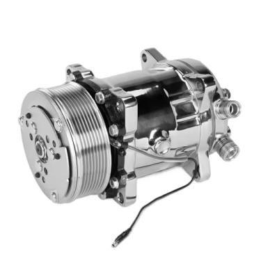 Imagem de Compressor de ar condicionado de qualidade HC5004C com embreagem compatível com Sanden 508 estilo 8 ranhuras correia serpentina alumínio AC-0331
