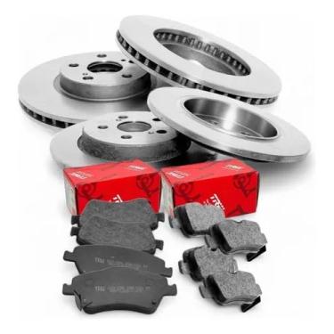Imagem de Kit Completo de Freio Dianteiro e Traseiro Compatível com Corolla 2009 a 2014 com Discos Ventilados e Sólidos + Pastilhas Originais