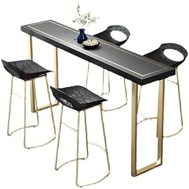 Imagem de Mesa de bar doméstica mesa de bar mesa de bar longa mesa alta leite chá loja mesa bar balcão casa (tamanho: 160 * 40 * 105 cm)