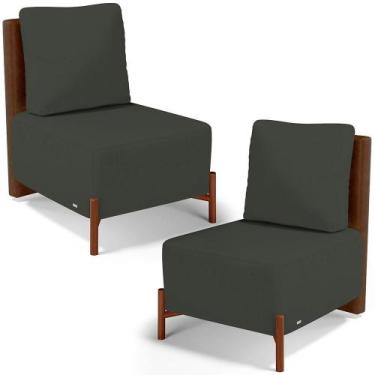 Imagem de Kit 02 Poltronas Decorativa Sala Estar Living Hungria L02 material sin