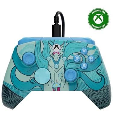 Imagem de Turtle Beach Rematch Advanced Blue Kitsune Wired Gaming Controller for Xbox and PC – Powered Glow, Remappable Buttons, Hall-Effect Hair Triggers, 8ft Cable, Officially Licensed by Xbox