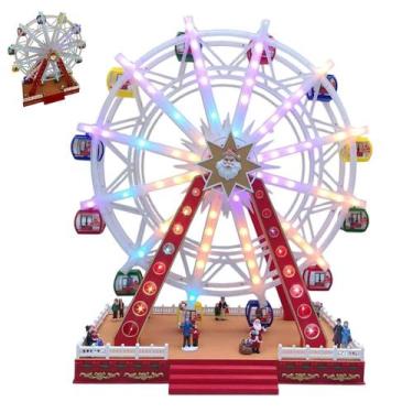 Imagem de Roda Gigante Natalino Natal Papai Noel LED Giratorio Enfeite Musical C