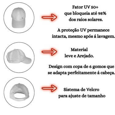 Imagem de Boné Proteção Uv 50+ Básico Leve Unissex Praia Corrida Sol-Unissex