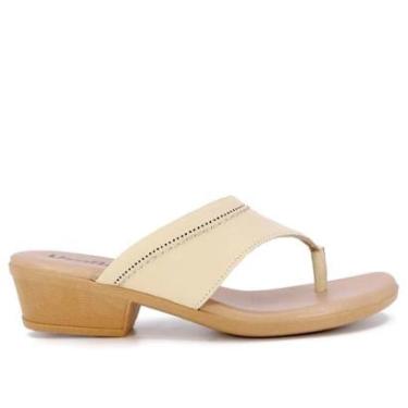 Imagem de Tamanco Salto Bloco Feminino Usaflex AK1803003 Creme-Feminino