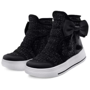 Imagem de Bota Esportiva Infantil Feminina Cano Alto Menina Preta Mz Shoes-Feminino