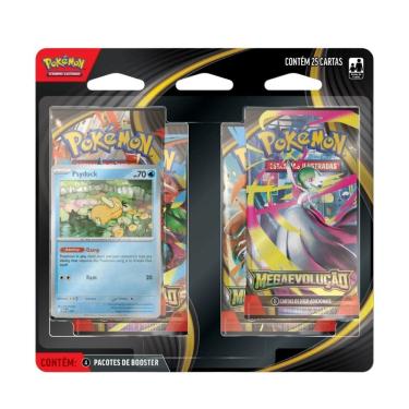 Imagem de Pokémon Blister Quadruplo MegaEvolução Psyduck Jogo de Cartas Copag Português