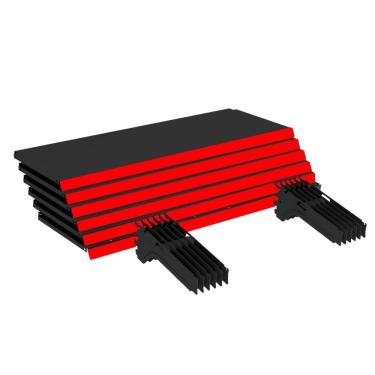 Imagem de Kit 6 Bandejas Gondola Ponta FIT 40 Preto 6X 30x78 Pe Vermel