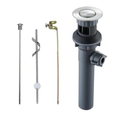 Imagem de Dreno de pia de banheiro ARCORA Lift Rod Brushed Nickel Overflow