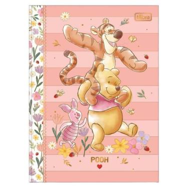 Imagem de Caderno Colegial Brochura Capa Dura Ursinho Pooh Folhas Decoradas Supe
