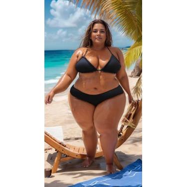 Imagem de Biquini Plus Size CORTINÃO calcinha ASA DELTA bojo removível tamanho g