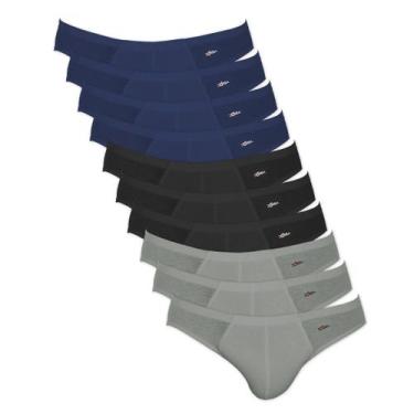 Imagem de Kit 10 Cuecas Zorba Slip Algodão 791 Marinho/Preto/Grafite - P, Marinh