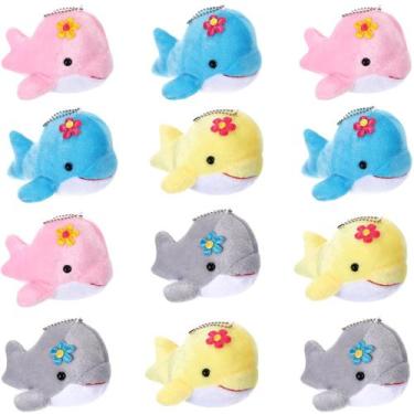 Imagem de Brinquedos de pelúcia Zomiboo Dolphin Stuffed Animals, 12 unidades par